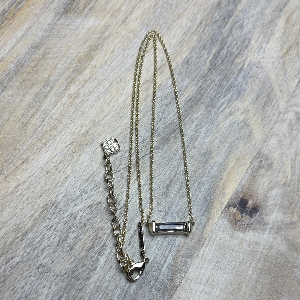 Kendra Scott Gem Bar Gold Necklace